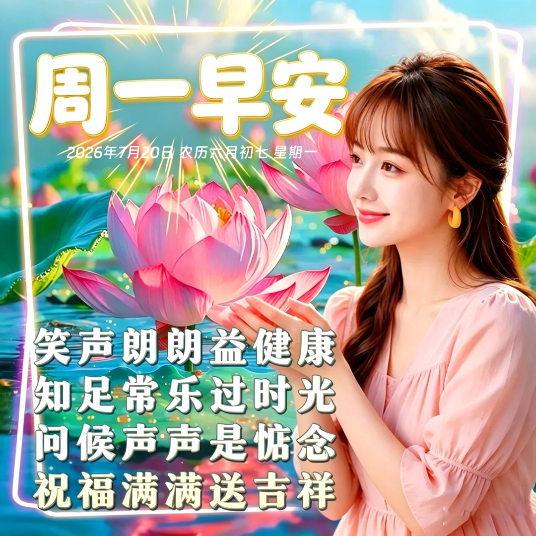2026年7月20日 農曆六月初七 周一早安祝福語 這些溫暖問候讓你一週好運太扯了!