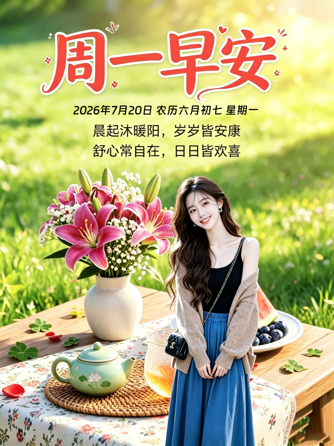 2026年7月20日 農曆六月初七 周一早安祝福語 這些溫暖問候讓你一週好運太扯了!